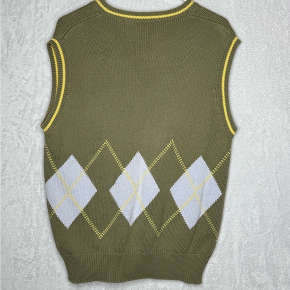 Whitfield & Bridges Cotton Argyle Sweater Vest Hand Loomed Preppy Old Money Ivy - Picture 8 of 8